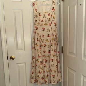 Talbots Cream Floral Midi Dress
